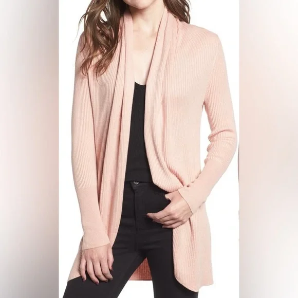 Leith soft ribbed shawl cardigan sweater - Picture 5 of 6